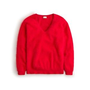 J Crew Brushed Cashmere Relaxed V-Neck Sweater
